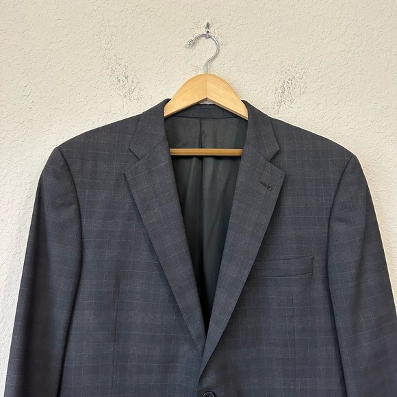 BURBERRY LONDON Bond Street Mens Sport Coat Gray Plaid Wool Jacket - Picture 2 of 12